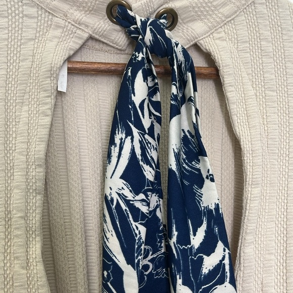 Free People - Party In The Back Cream Mock Neck Open Back Scarf Top Size Small - Picture 10 of 11
